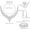imageBriLove Wedding Bridal Jewelery for Women Austrian Crystal Teardrop Cluster Statement Necklace Dangle Earrings Link Bracelet Set4PcsClear SilverTone