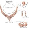 imageBriLove Wedding Bridal Jewelery for Women Austrian Crystal Teardrop Cluster Statement Necklace Dangle Earrings Link Bracelet Set4PcsPeach RodeGoldTone