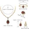 imageBriLove Womens Africa 18k Gold Plated Jewelry Set Crystal Rhinestones Petals Teardrop Cluster Bib Statement Necklace Link Bracelet Dangle Earrings Ring for Prom04Amethyst Color GoldTone