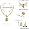 imageBriLove Womens Africa 18k Gold Plated Jewelry Set Crystal Rhinestones Petals Teardrop Cluster Bib Statement Necklace Link Bracelet Dangle Earrings Ring for Prom07Champagne GoldTone