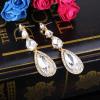 imageBriLove Womens Elegant Wedding Bridal Multi Teardrop Long Chandelier Dangle EarringsClear GoldTone