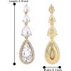 imageBriLove Womens Elegant Wedding Bridal Multi Teardrop Long Chandelier Dangle EarringsClear GoldTone