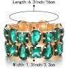 imageBriLove Womens Gorgeous Sparkling Crystal Emerald Cut Stretch Bangle Bracelet for Wedding Party Prom Jewelry AccessoriesAEmerald Color