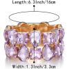 imageBriLove Womens Gorgeous Sparkling Crystal Emerald Cut Stretch Bangle Bracelet for Wedding Party Prom Jewelry AccessoriesALight Purple
