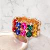 imageBriLove Womens Gorgeous Sparkling Crystal Emerald Cut Stretch Bangle Bracelet for Wedding Party Prom Jewelry AccessoriesAMulticolor