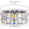 imageBriLove Womens Gorgeous Sparkling Crystal Emerald Cut Stretch Bangle Bracelet for Wedding Party Prom Jewelry AccessoriesBIridescent AB SilverTone