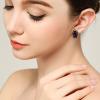 imageBriLove Womens Victorian Style Crystal Floral Cameo Inspired Oval ClipOn EarringsAmethyst Color AntiqueGoldTone