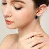 imageBriLove Womens Victorian Style Crystal Floral Cameo Inspired Oval ClipOn EarringsBlack AntiqueGoldTone