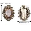 imageBriLove Womens Victorian Style Crystal Floral Cameo Inspired Oval ClipOn EarringsChampagne AntiqueGoldTone