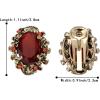 imageBriLove Womens Victorian Style Crystal Floral Cameo Inspired Oval ClipOn EarringsRuby Color AntiqueGoldTone