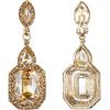 imageBriLove Womens Wedding Bridal Crystal Emerald Cut Infinity Figure 8 Chandelier ClipOn Dangle EarringsChampagne GoldTone
