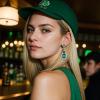 imageBriLove Womens Wedding Bridal Crystal Emerald Cut Infinity Figure 8 Chandelier ClipOn Dangle EarringsEmerald Color GoldTone