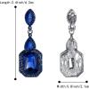 imageBriLove Womens Wedding Bridal Crystal Emerald Cut Infinity Figure 8 Chandelier ClipOn Dangle EarringsNavy Blue BlackTone