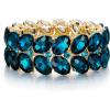 Oval-Blue Gold-Tone