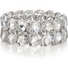 Oval-Clear Silver-Tone