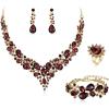4Pcs-Amethyst Color Gold-Tone