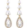 imageBriLove Womens Elegant Wedding Bridal Multi Teardrop Long Chandelier Dangle EarringsClear GoldTone