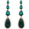 imageBriLove Womens Elegant Wedding Bridal Multi Teardrop Long Chandelier Dangle EarringsEmerald Color GoldTone