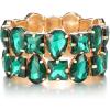 imageBriLove Womens Gorgeous Sparkling Crystal Emerald Cut Stretch Bangle Bracelet for Wedding Party Prom Jewelry AccessoriesAEmerald Color