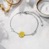 imageBriLove 925 Sterling Silver CZ Sunflower Bracelet for Women Adjustable Infinity Heart Charm Jewelry Gifts Clear