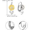 imageBriLove 925 Sterling Silver Cubic Zirconia Sunflower Daisy Flower Hoop Leverback Earrings for Mom Women Daily WearMothers DayValentines DayBirthdayChristmasAnniversary