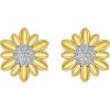 imageBriLove 925 Sterling Silver Gifts for Mom Women Cubic Zirconia Sunflower Stud Earrings 14K GoldToned for Daily WearMothers DayValentines DayBirthdayChristmasAnniversary