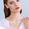 imageBriLove 925 Sterling Silver Winter Daily Snowflake Jewellery set for Women Freshwater Cultured Pearl CZ Pendant Necklace Stud Earrings Gifts Valentines DayMothers DayBirthdayAnniversary