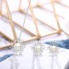 imageBriLove 925 Sterling Silver Winter Daily Snowflake Jewellery set for Women Freshwater Cultured Pearl CZ Pendant Necklace Stud Earrings Gifts Valentines DayMothers DayBirthdayAnniversary