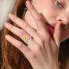 imageBriLove Gifts for Mom Women 925 Sterling Silver Cubic Zirconia Engraved you are my sunshine Dainty Sunflower Adjustable Statement Ring for Daily Wear ChristmasAnniversaryYellow SilverTone