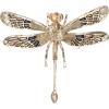 imageBriLove Rhinestone Dragonfly Brooch Pin for Women Insect Themed Animal BroochesBlack GoldTone