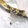 imageBriLove Rhinestone Dragonfly Brooch Pin for Women Insect Themed Animal BroochesBlack GoldTone
