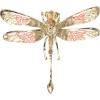imageBriLove Rhinestone Dragonfly Brooch Pin for Women Insect Themed Animal BroochesRuby Color GoldTone