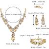 imageBriLove Wedding Bridal Jewelry for Women Multi Teardrop Cluster Crystal Statement Necklace Dangle Earrings Link Bracelet SetChampagne