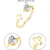 imageBriLove Women 925 Sterling Silver Cubic Zirconia Dainty Heart Cross Birthstone Adjustable Statement Ring Jewelry Gifts for Valentines DayBirthdayAnniversaryclear