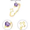 imageBriLove Women 925 Sterling Silver Cubic Zirconia Dainty Heart Cross Birthstone Adjustable Statement Ring Jewelry Gifts for Valentines DayBirthdayAnniversaryAmethyst Color