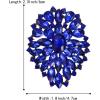 imageBriLove Womens Stunning Oval Crystal Rhinestone Marquise Cluster Brooch Pin for Wedding Party PromBlue AntiqueGoldTone