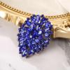 imageBriLove Womens Stunning Oval Crystal Rhinestone Marquise Cluster Brooch Pin for Wedding Party PromBlue AntiqueGoldTone