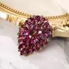 imageBriLove Womens Stunning Oval Crystal Rhinestone Marquise Cluster Brooch Pin for Wedding Party PromDeep Amethyst Color AntiqueGoldTone
