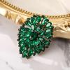 imageBriLove Womens Stunning Oval Crystal Rhinestone Marquise Cluster Brooch Pin for Wedding Party PromEmerald Color AntiqueGoldTone