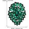 imageBriLove Womens Stunning Oval Crystal Rhinestone Marquise Cluster Brooch Pin for Wedding Party PromEmerald Color AntiqueGoldTone