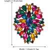 imageBriLove Womens Stunning Oval Crystal Rhinestone Marquise Cluster Brooch Pin for Wedding Party PromMulticolor AntiqueGoldTone