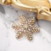 imageBriLove Xmas Christmas Winter Snowflake Brooch Pin Crystal Elegant Decorative Gift for WomenClear GoldTone