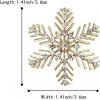 imageBriLove Xmas Christmas Winter Snowflake Brooch Pin Crystal Elegant Decorative Gift for WomenClear GoldTone