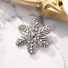 imageBriLove Xmas Christmas Winter Snowflake Brooch Pin Crystal Elegant Decorative Gift for WomenClear SilverTone