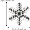 imageBriLove Xmas Christmas Winter Snowflake Brooch Pin Crystal Elegant Decorative Gift for WomenEmerald Color SilverTone