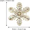 imageBriLove Xmas Christmas Winter Snowflake Brooch Pin Crystal Elegant Decorative Gift for WomenIridescent Clear AB GoldTone