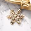 imageBriLove Xmas Christmas Winter Snowflake Brooch Pin Crystal Elegant Decorative Gift for WomenIridescent Clear AB GoldTone