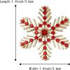 imageBriLove Xmas Christmas Winter Snowflake Brooch Pin Crystal Elegant Decorative Gift for WomenRuby Color GoldTone