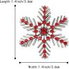 imageBriLove Xmas Christmas Winter Snowflake Brooch Pin Crystal Elegant Decorative Gift for WomenRuby Color SilverTone