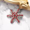 imageBriLove Xmas Christmas Winter Snowflake Brooch Pin Crystal Elegant Decorative Gift for WomenRuby Color SilverTone